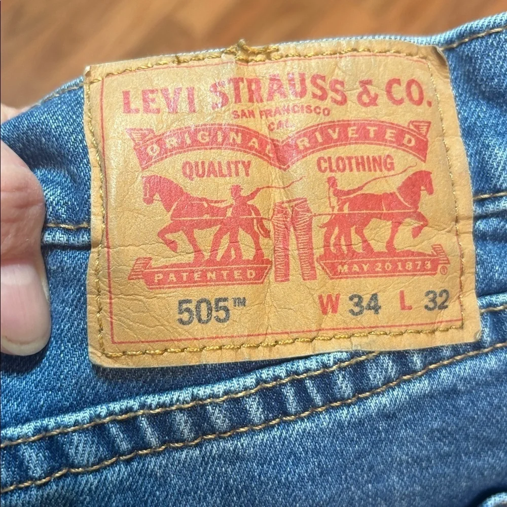 Levi's  505 Dark Blue Straight Leg Jeans, 34